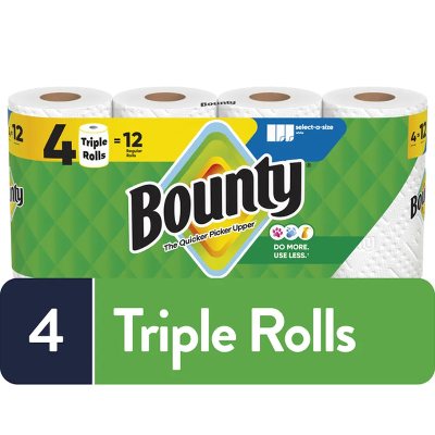Bounty Quick Size Paper Towels Trusted Quality Great for Spills & Kitchen Use Multi Purpose Bounty